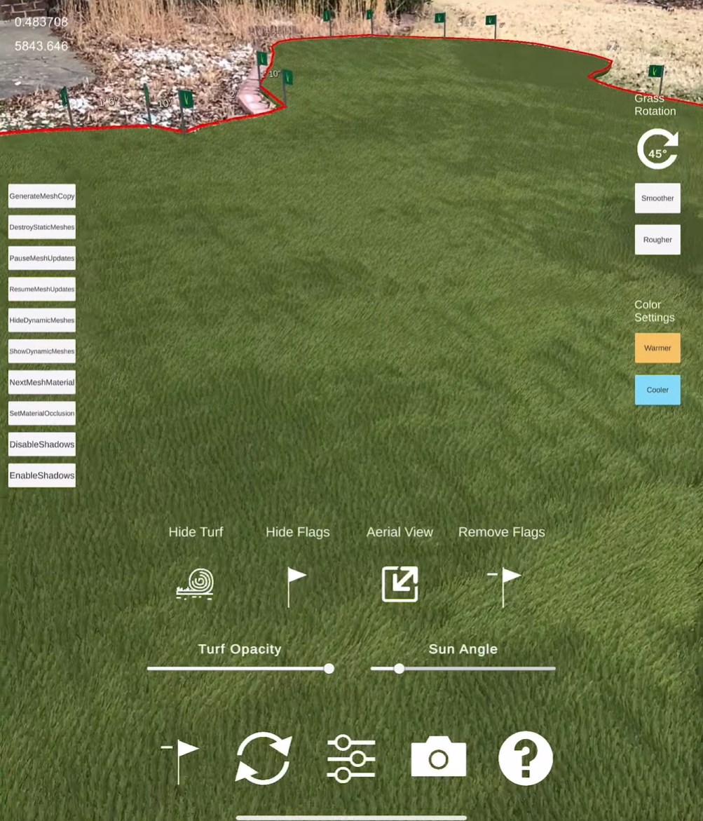 Realtime AR Grass Simulation with Lidar
